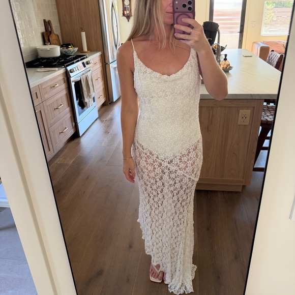 Mango White Crochet Lace Slip Dress - Picture 10 of 10
